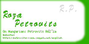 roza petrovits business card